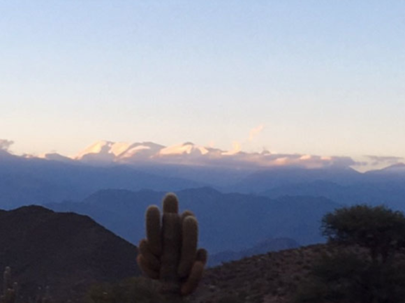Snowcapped mountains in early morning
