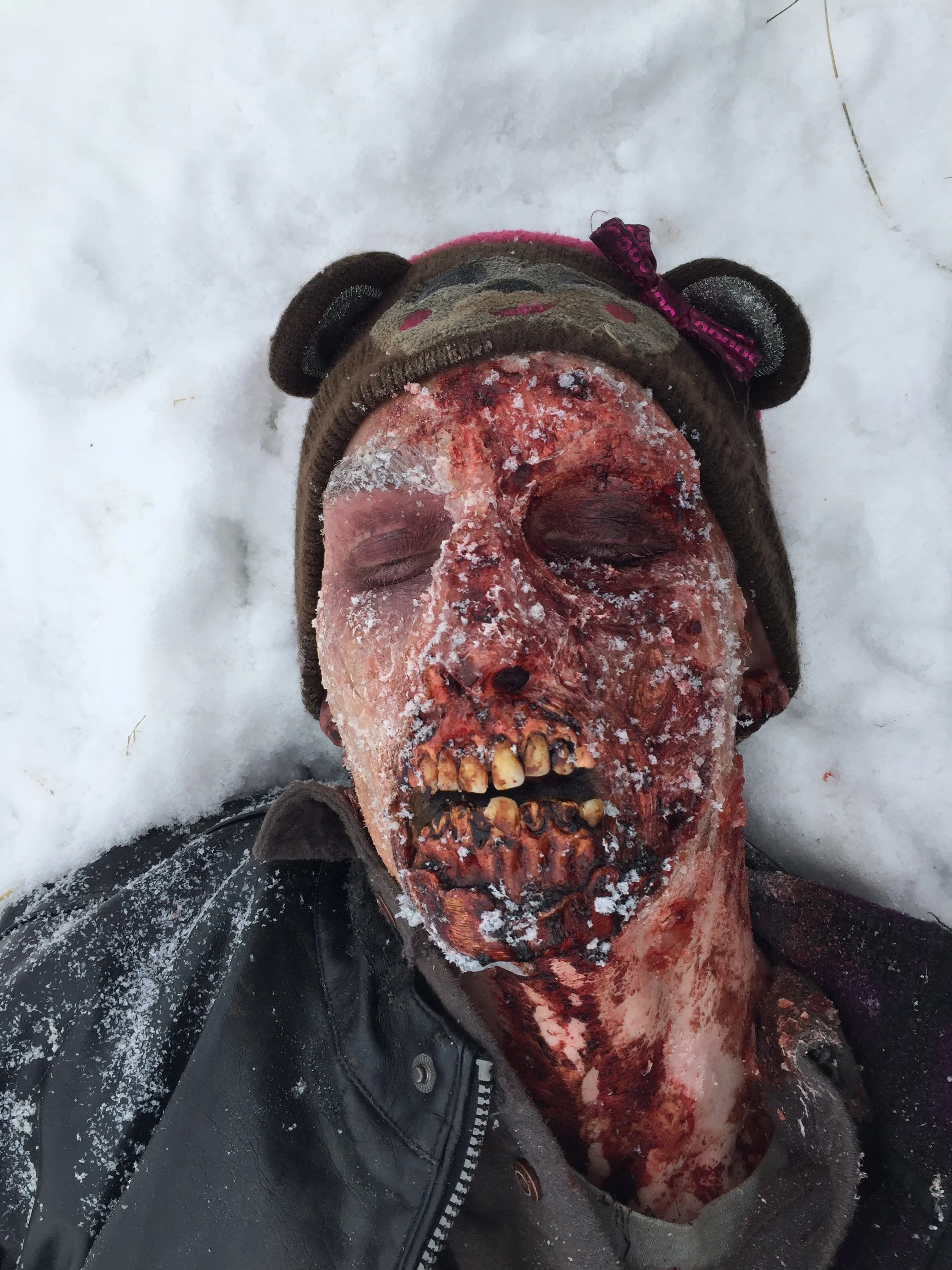  Generic foam prosthetic. Application by myself and Ashly Mckessock for Black Summer S2. Added teeth and blood work done by me.  