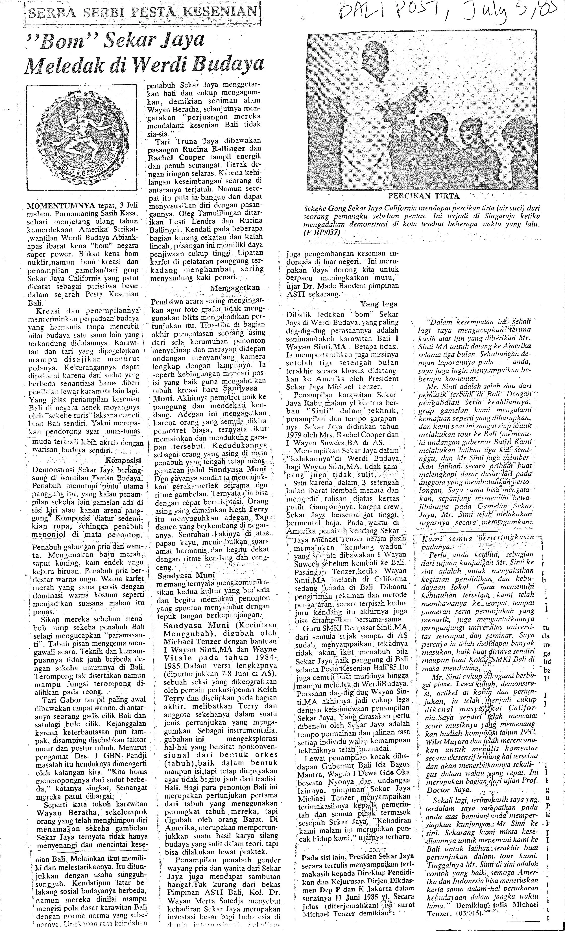 Bom Sekar Jaya Meledak - Bali Pos (1985).jpg
