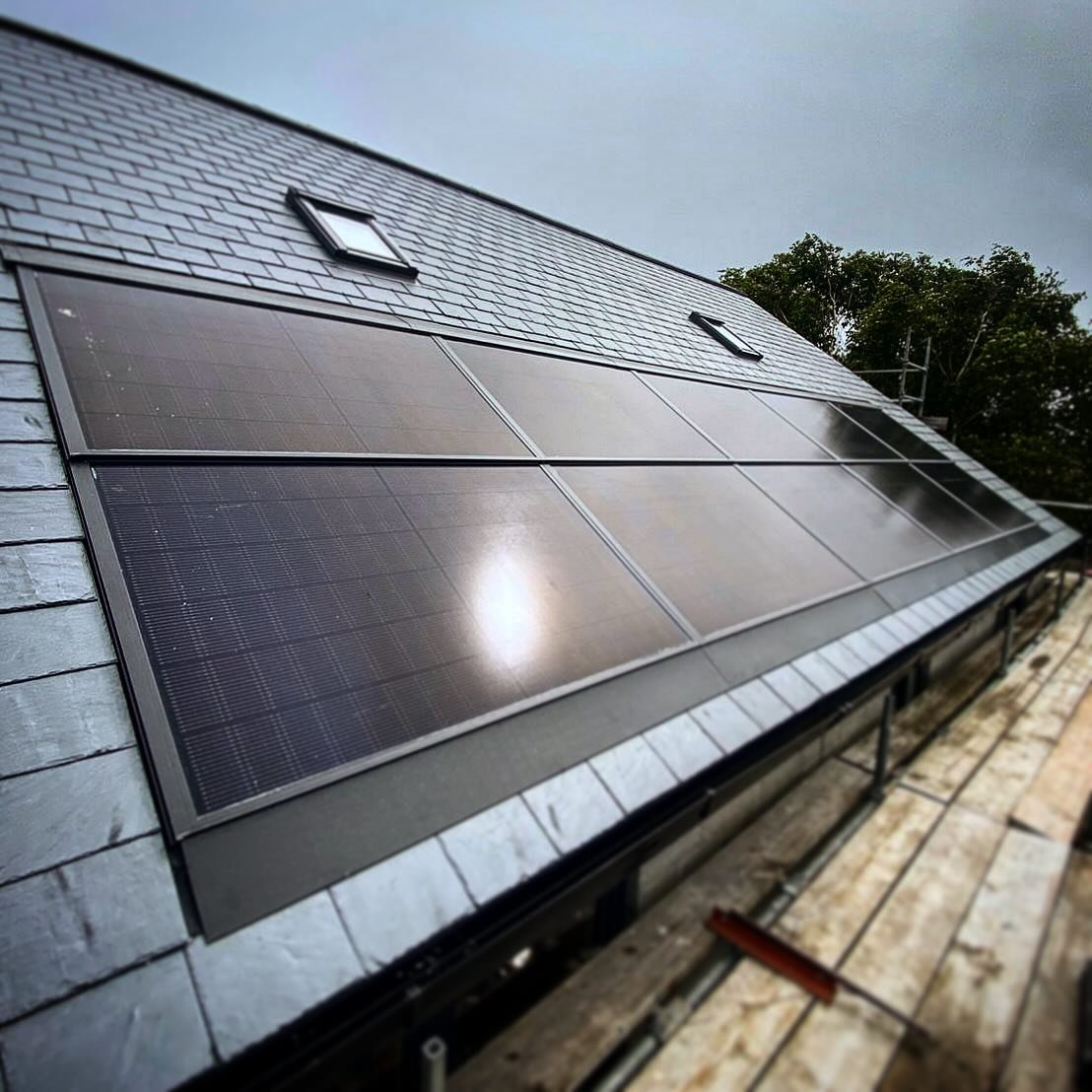 Another building-integrated solar panel system installed on a roof. Clean lines, clean energy &mdash; looking forward to getting this powering the home when the new build is complete. ☀️🏡⚡