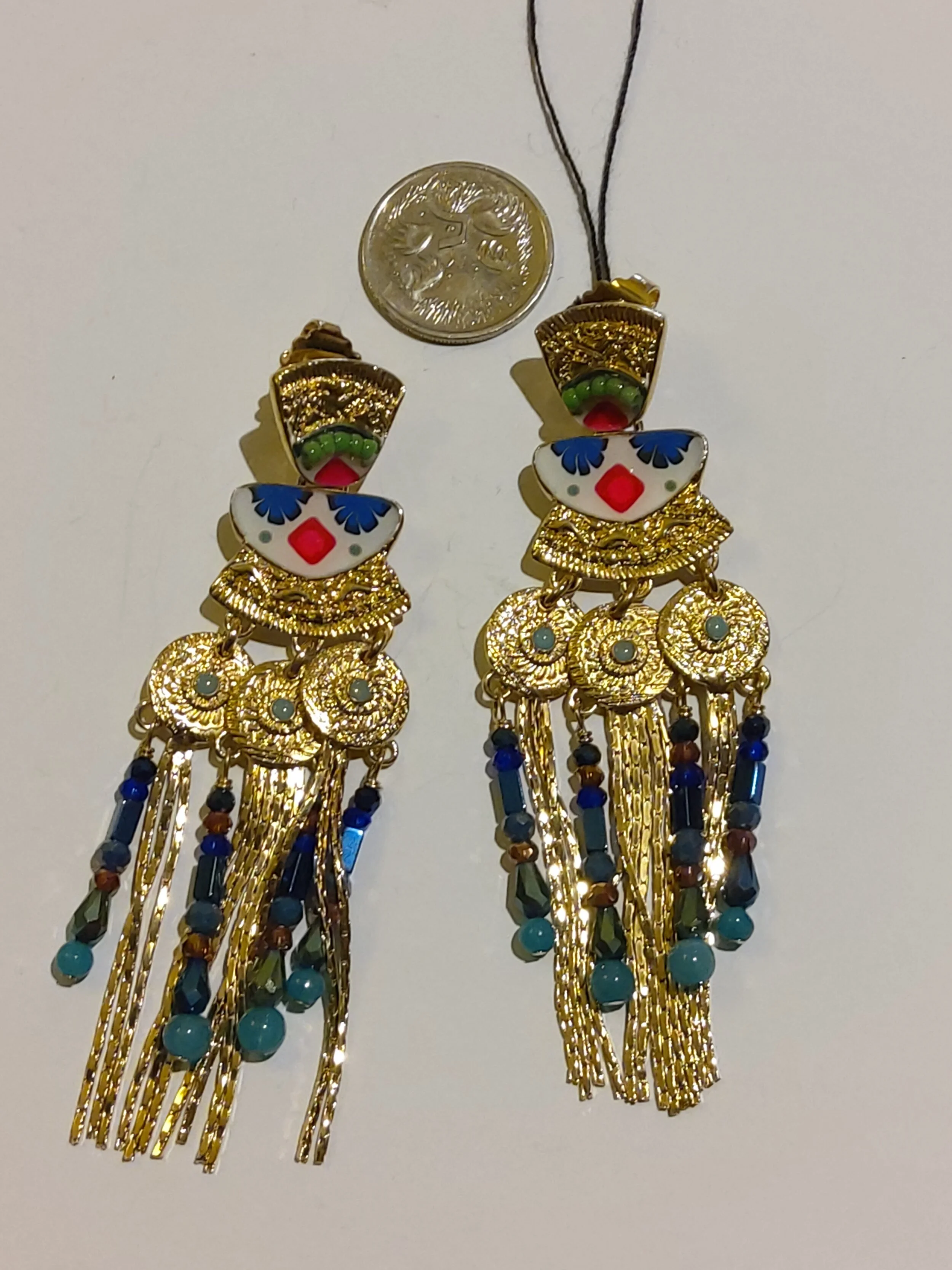 Taratata gold and enamel fancy earrings 