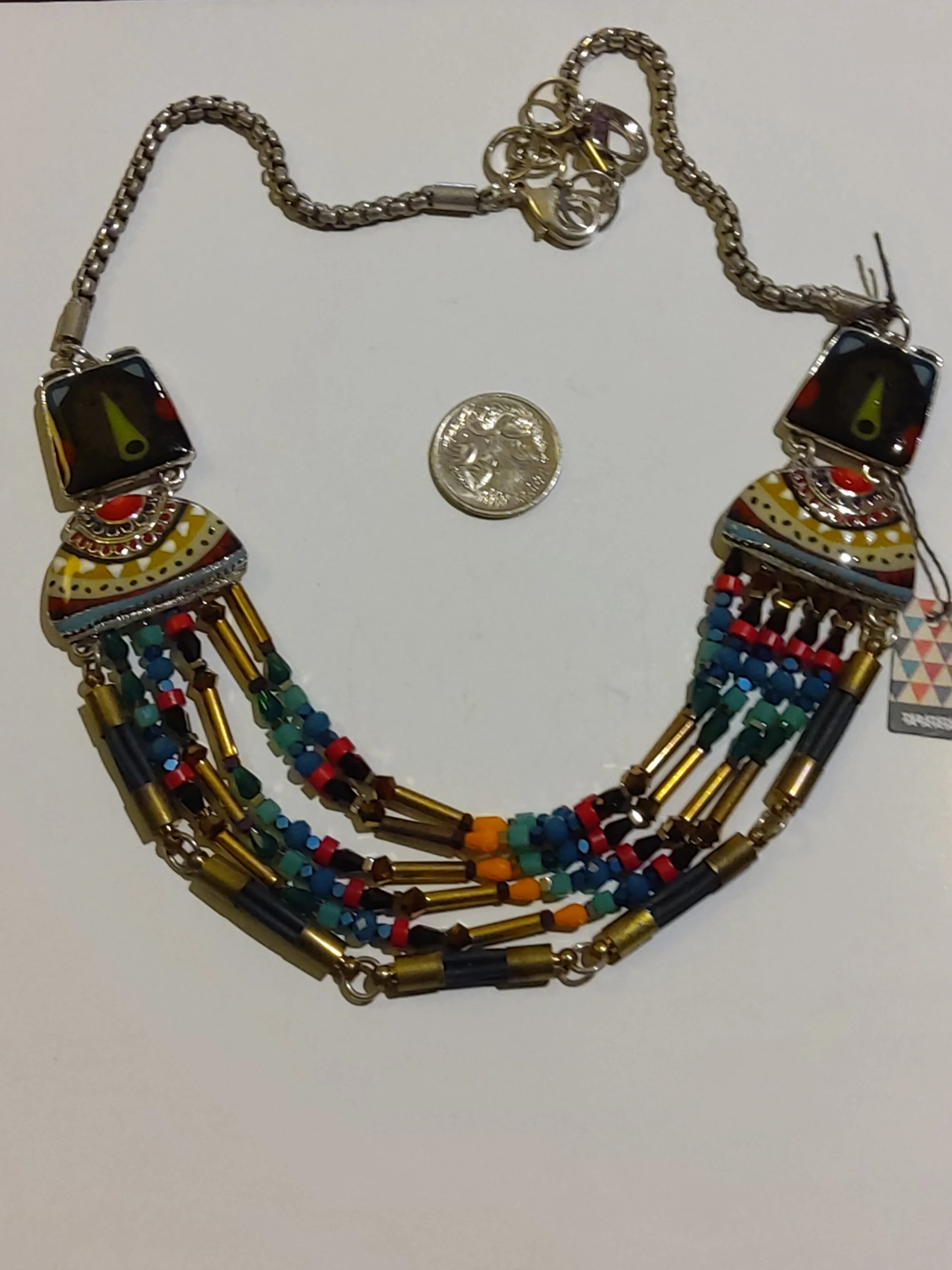Taratata enamel bear and beaded necklace 