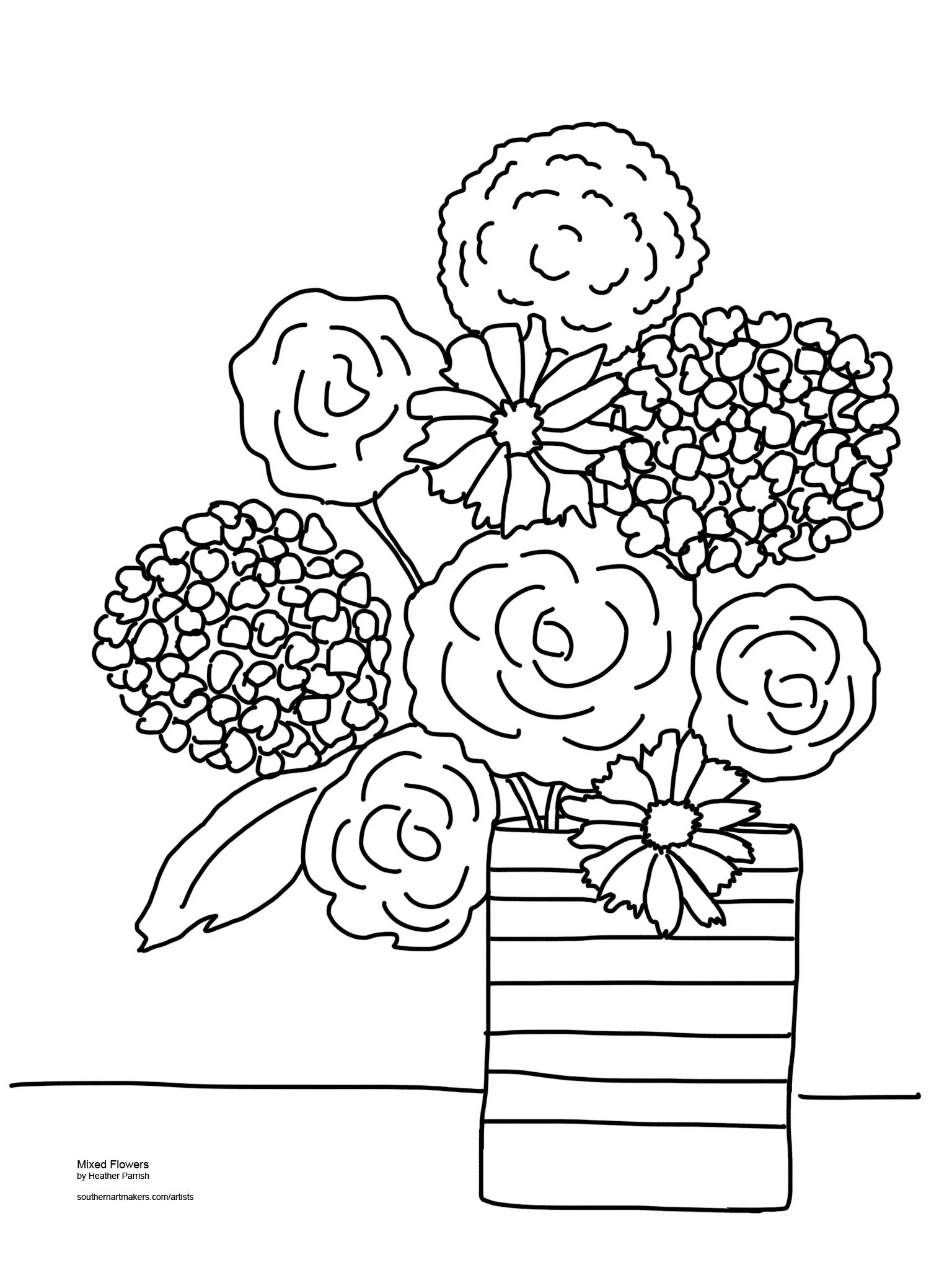{single page} Mixed Flowers by Heather Parrish