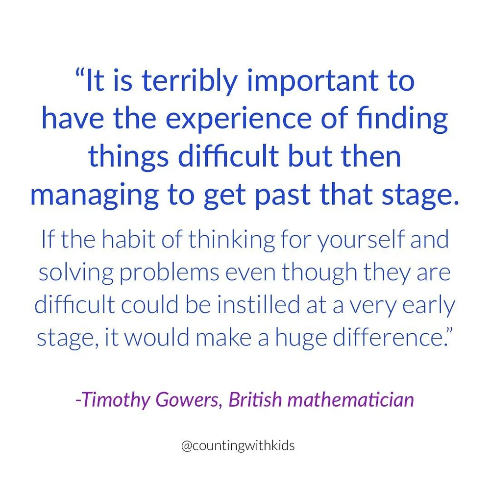 I love this reminder that our job as parents isn&rsquo;t to prevent our children from struggling with a task, it&rsquo;s to help them learn what to do when they struggle and how to overcome the struggle.
