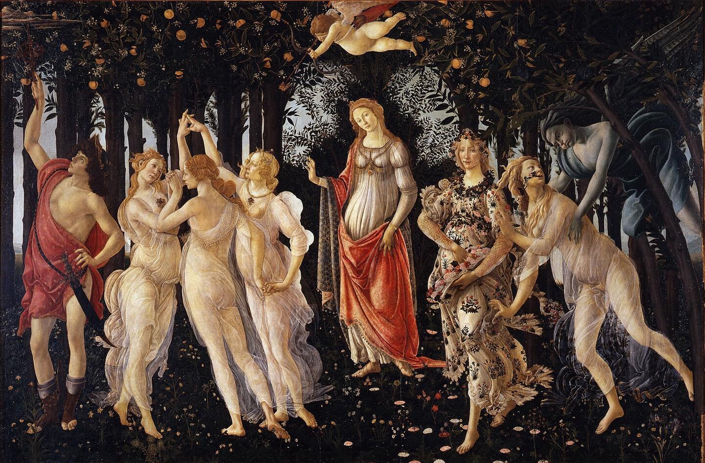 Celebrate International Women&rsquo;s Day as if you were Botticelli painting 🖼 his masterpiece: Primavera [&ldquo;Spring&rdquo;]: Although the complex meaning of the composition remains a mystery, the painting is a celebration of love, peace, and pr