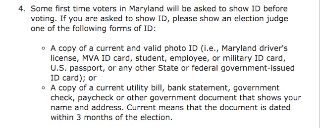Screenshot taken from the MD Board of Elections Website