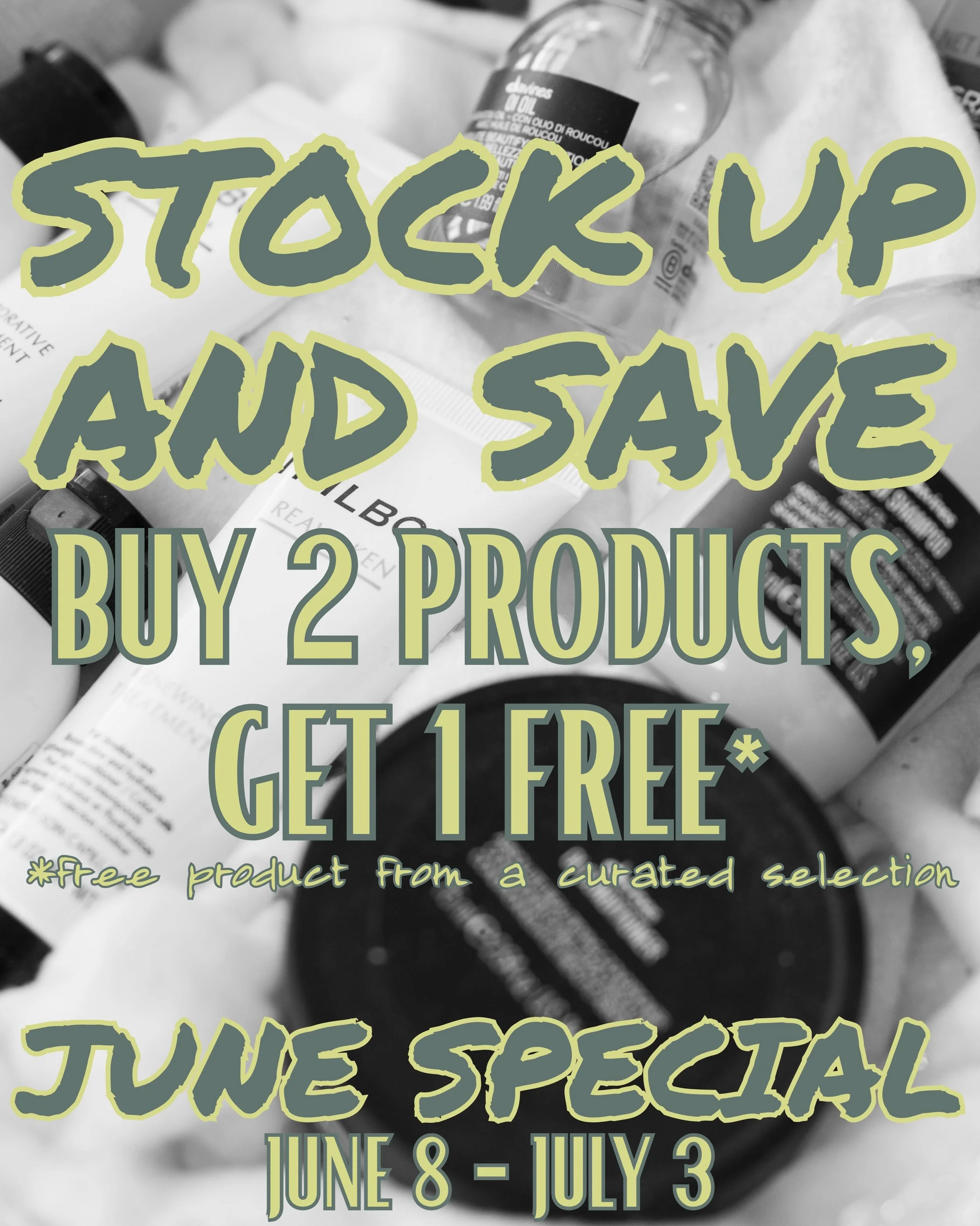 🌞 SUMMER STOCK-UP SALE 🌞 

June 8 &ndash; July 3 only!

BUY 2 RETAIL ITEMS, GET 1 FREE ✨ 

Choose your 3rd product FREE from our special summer selection 

Perfect time to grab your favorite Deep Roots shampoos, stylers, treatments + more for healt