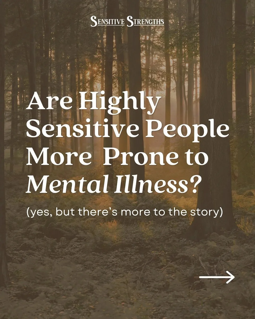 Are highly sensitive people more at risk for certain mental health issues like anxiety and depression? &thinsp;
&thinsp;
Yes, but only under certain conditions. &thinsp;
&thinsp;
While HSPs are more susceptible to mental health struggles when chronic