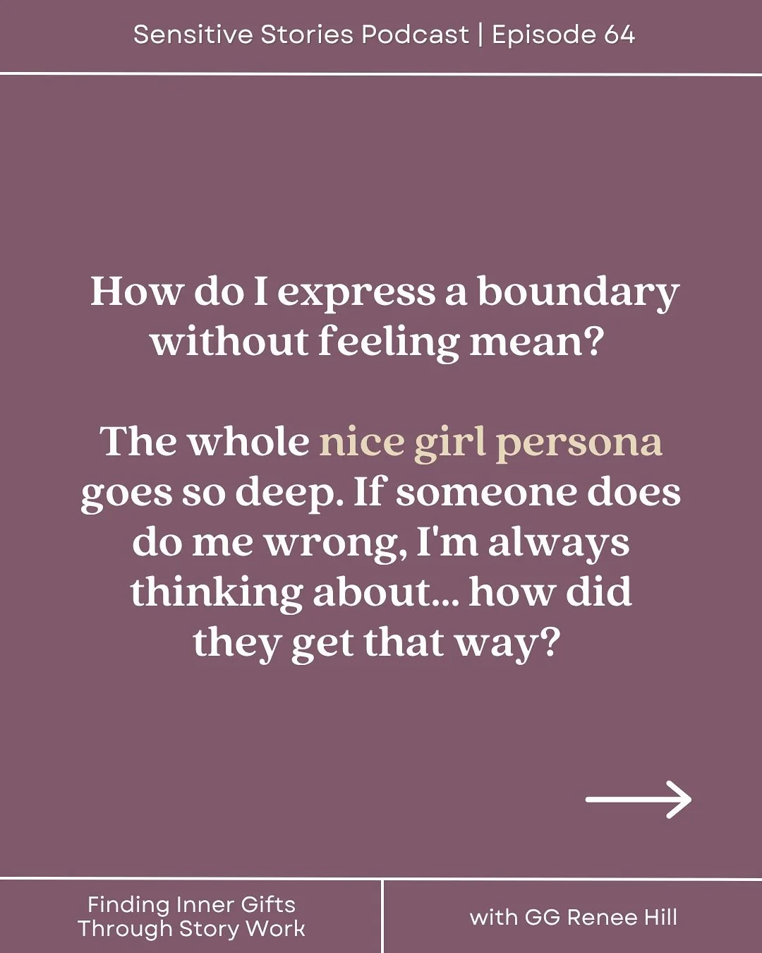 Comment &ldquo;podlink&rdquo; below and I&rsquo;ll send you the link to listen to our conversation. 💜&thinsp;
&thinsp;
In episode 64 of my Sensitive Stories podcast, I talk with GG Renee Hill @ggreneewrites about finding your inner gifts through you