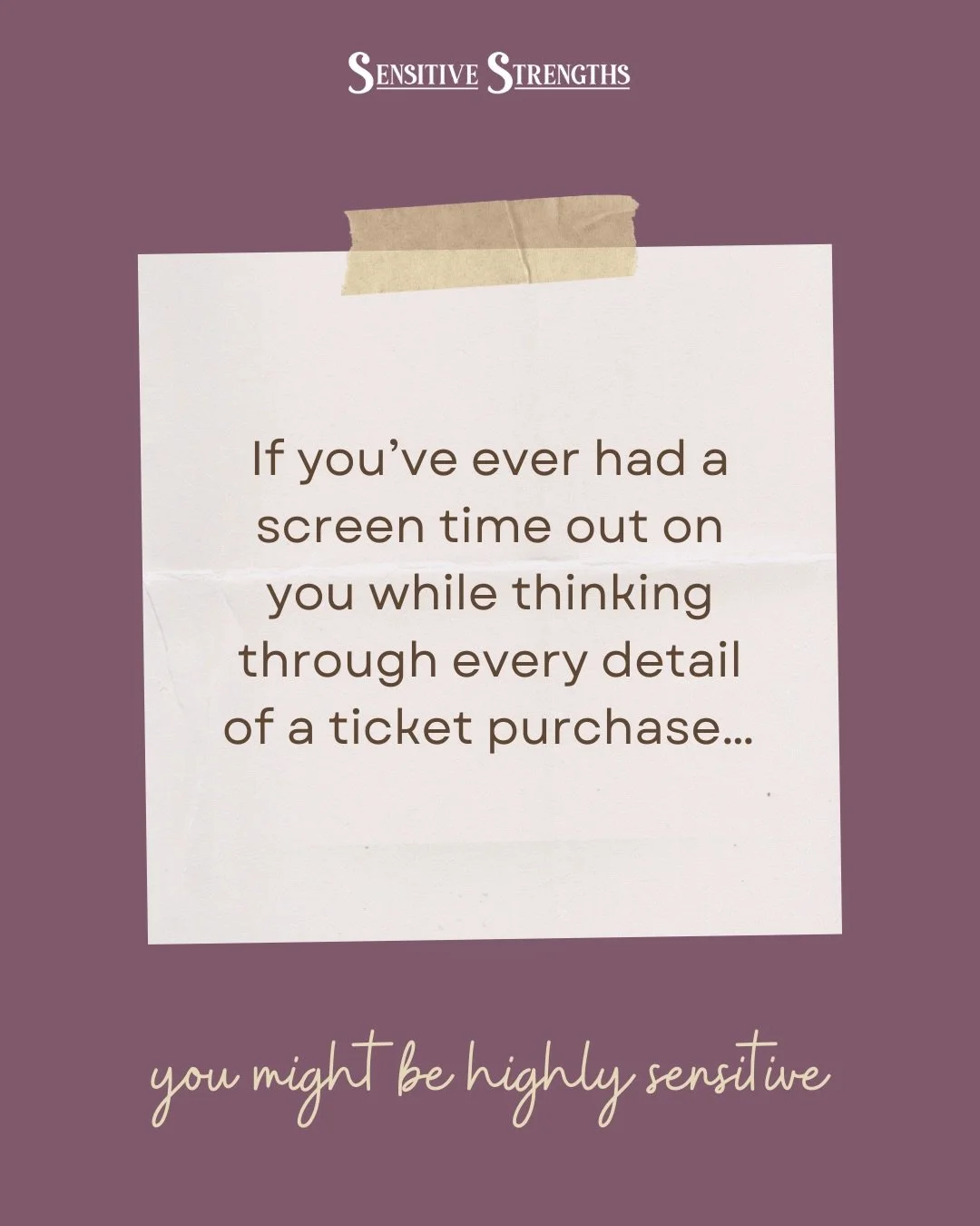 If you think through every detail, are easily overstimulated, and need lots of downtime&hellip;

You might be highly sensitive! HSPs make up 20-30% of the population and no HSP is quite the same, but we do share a lot of common experiences. &zwj;

Dr