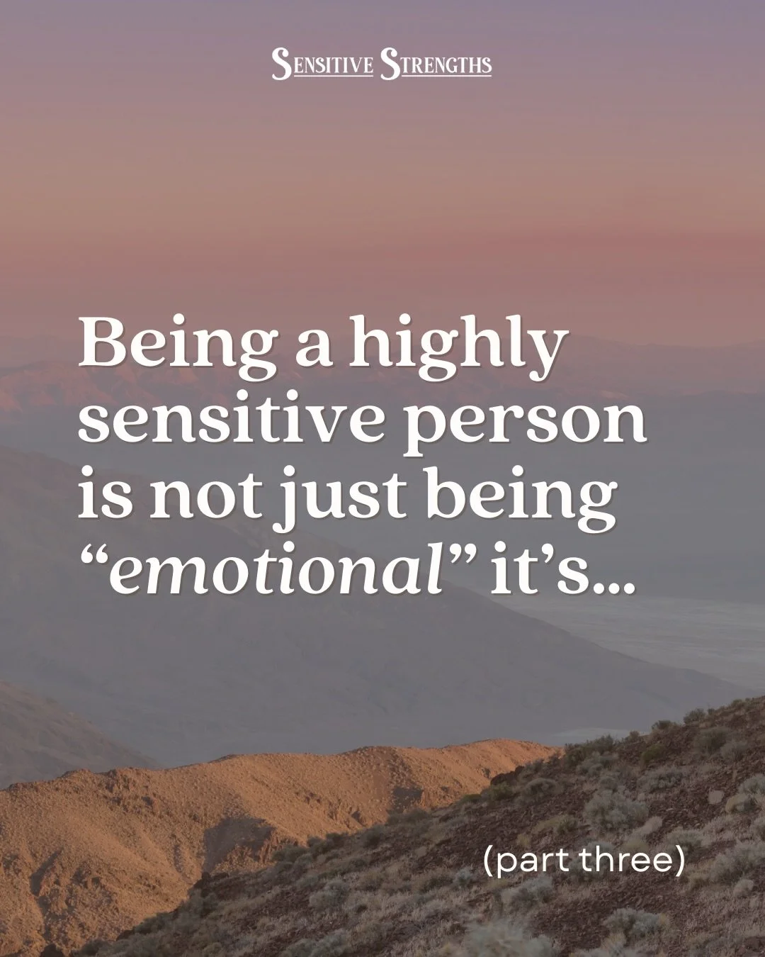 There&rsquo;s nothing wrong with having big feelings!&nbsp;

People assume highly sensitive people are more fragile, cry easily, and can&rsquo;t handle their emotions&hellip;

But being a more emotionally responsive person is so much more than gettin