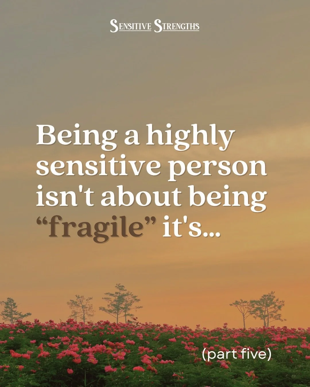 Feeling deeply isn&rsquo;t weak!&nbsp;&nbsp;

People assume highly sensitive people are more fragile, cry easily, and can&rsquo;t handle their emotions&hellip;

But being a more emotionally responsive person is so much more than getting upset easily.