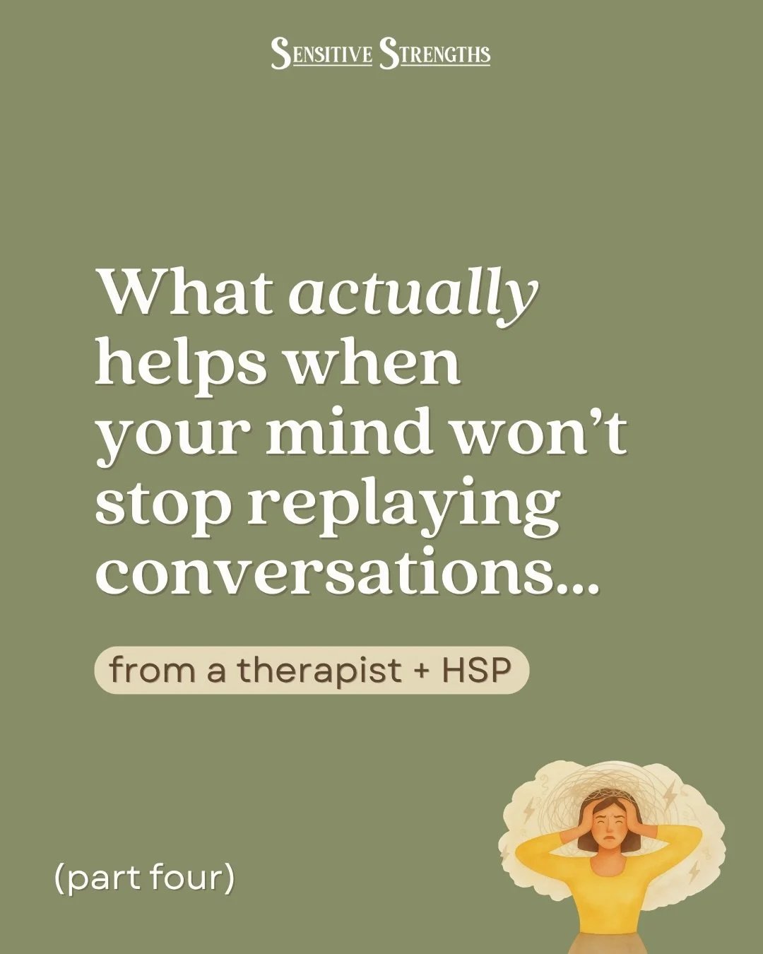 Stuck in a spiral of overthinking? 🌀

Being a deeply thinking, highly sensitive person doesn&rsquo;t mean you always have to feel this mentally cluttered.&nbsp;

Mixing a little quiet time with bilateral movement (back and forth, side to side) will 