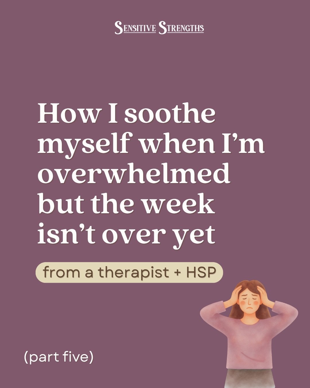 Feeling overwhelmed but can&rsquo;t rest yet?&nbsp;

Being a highly sensitive person doesn&rsquo;t mean you always have to feel like this.&nbsp;

Taking a few minutes each day to decompress and relax your nervous system goes a long way.&nbsp;

Use an