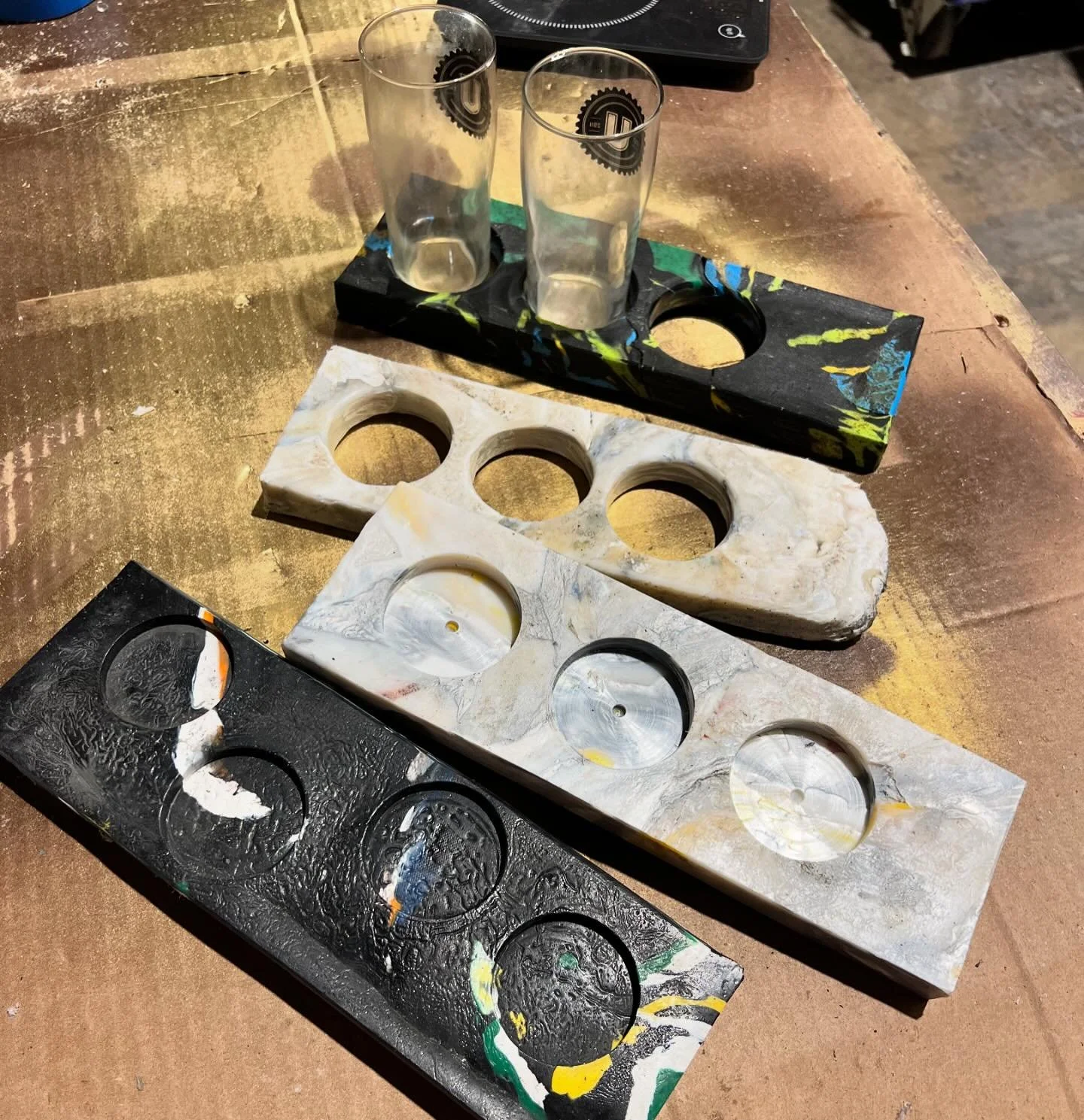Experimenting with some different options for tasting room trays