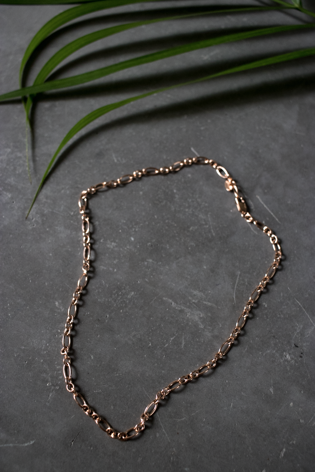 THICK OVAL CHAIN NECKLACE- 14K ROSE 