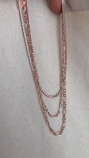THICK OVAL CHAIN NECKLACE- 14K ROSE 