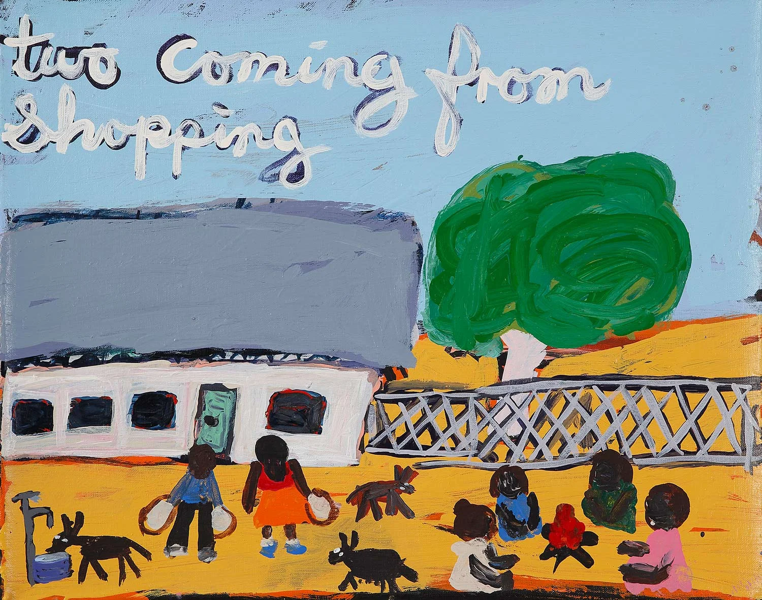 Two Coming from Shopping