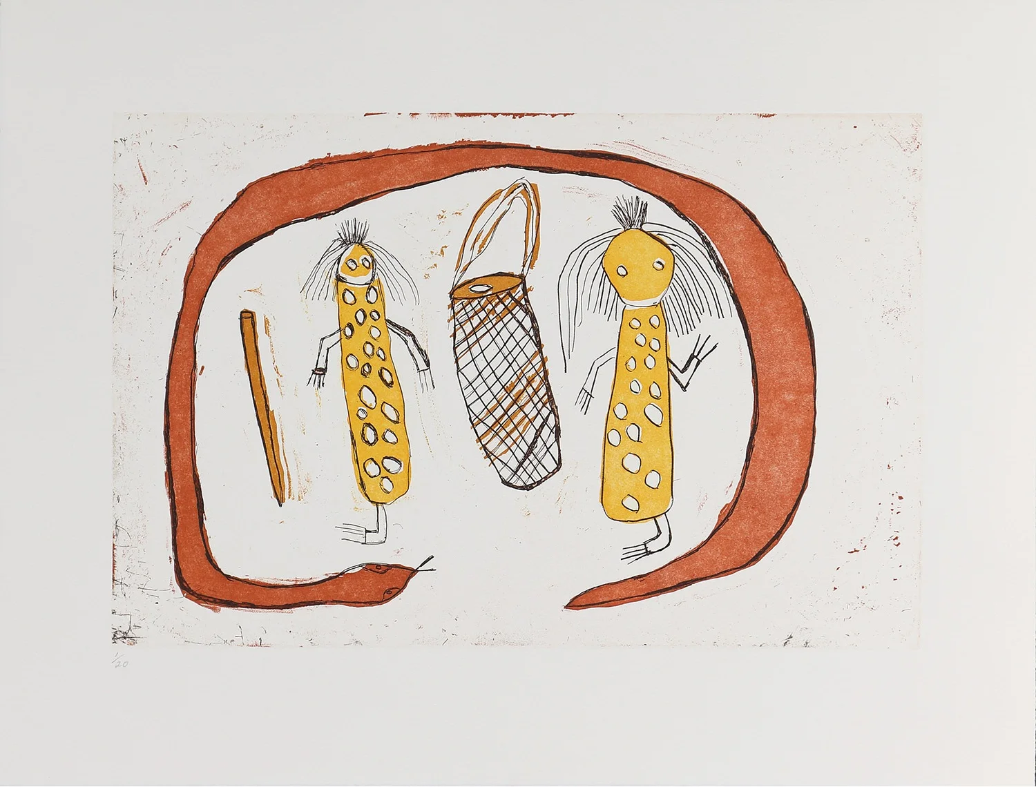 Bawaliba (Spirit Woman) and Ngalyod (Rainbow Serpent)