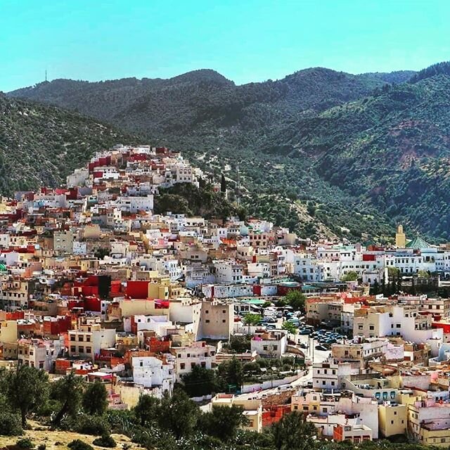 The city of Moulay Idriss.
&bull;
We're told that Moulay Idriss is considered to be the holiest city in all of Morocco and that until 2005, non-Muslims were not allowed to stay overnight in the city. &bull;
The city is named after Moulay Idriss el Ak