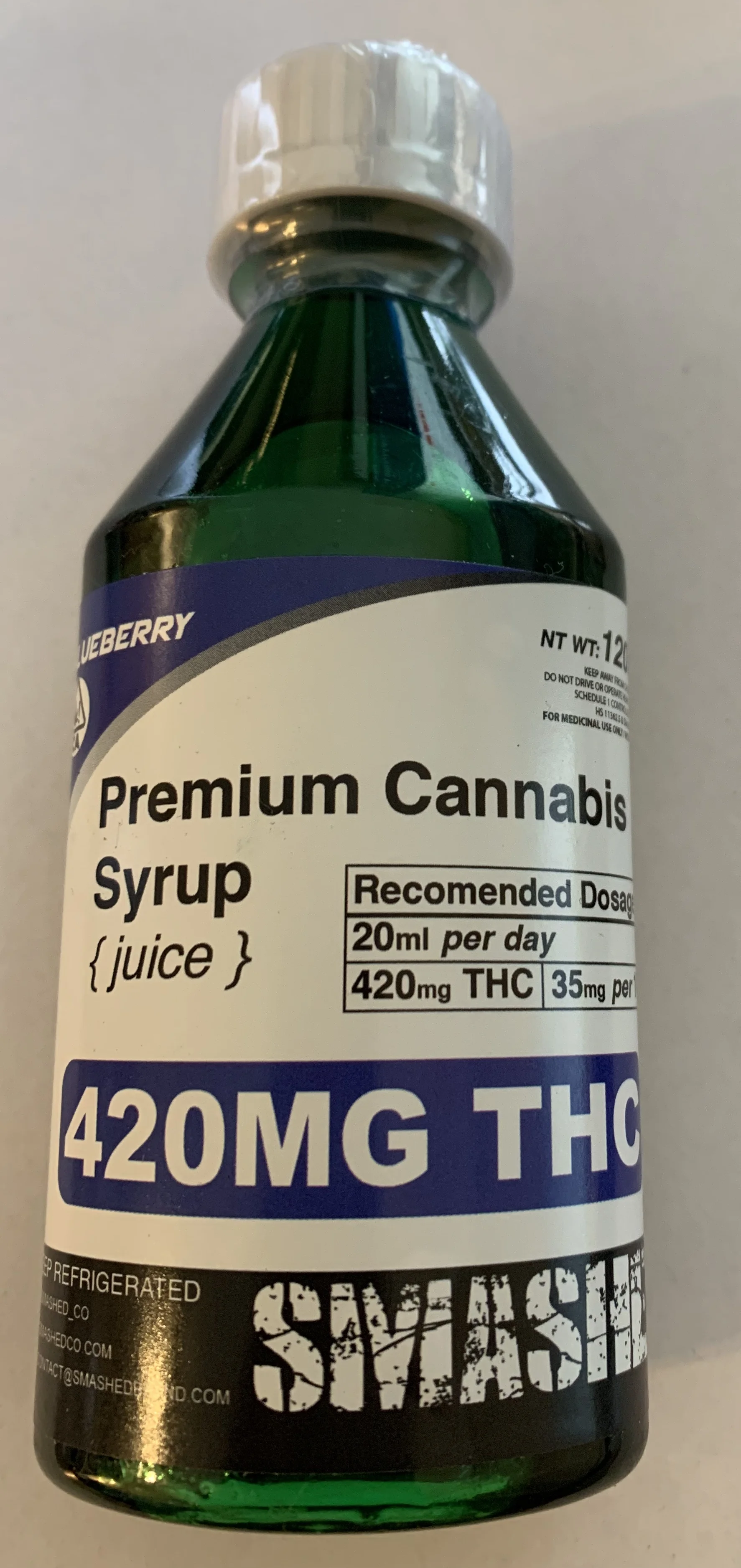 420mg Premium Cannabis Syrup — MJ's Top Shelf Delivery all 1/8 40 all Grams 15 Delivered 40 Min