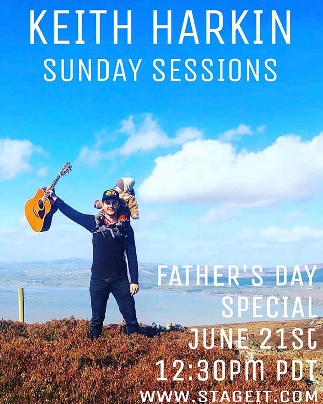 Tune in for the Sunday Sessions this week on Fathers Day! I&rsquo;ve been trying to twist my dads arm to come and sing a few tunes with me! Its gonna be a fun show! 
Link in bio or https://www.stageit.com/keith_harkin/fathers_day/83443
.
#Music #Iris