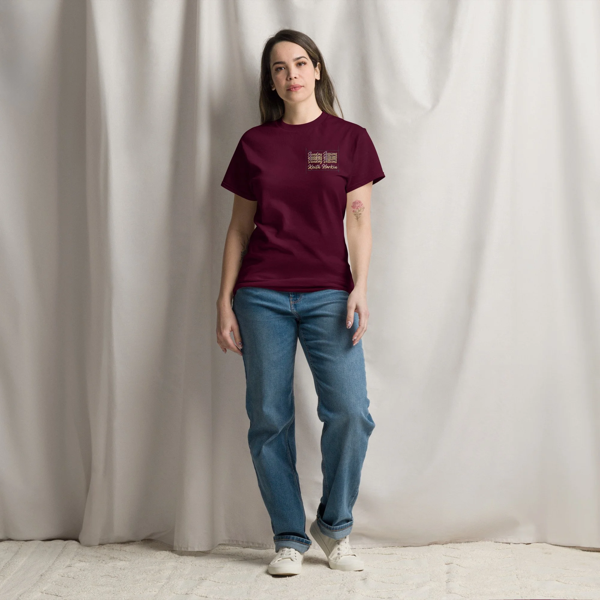 unisex-classic-tee-maroon-front-6a6932890fce7.jpg