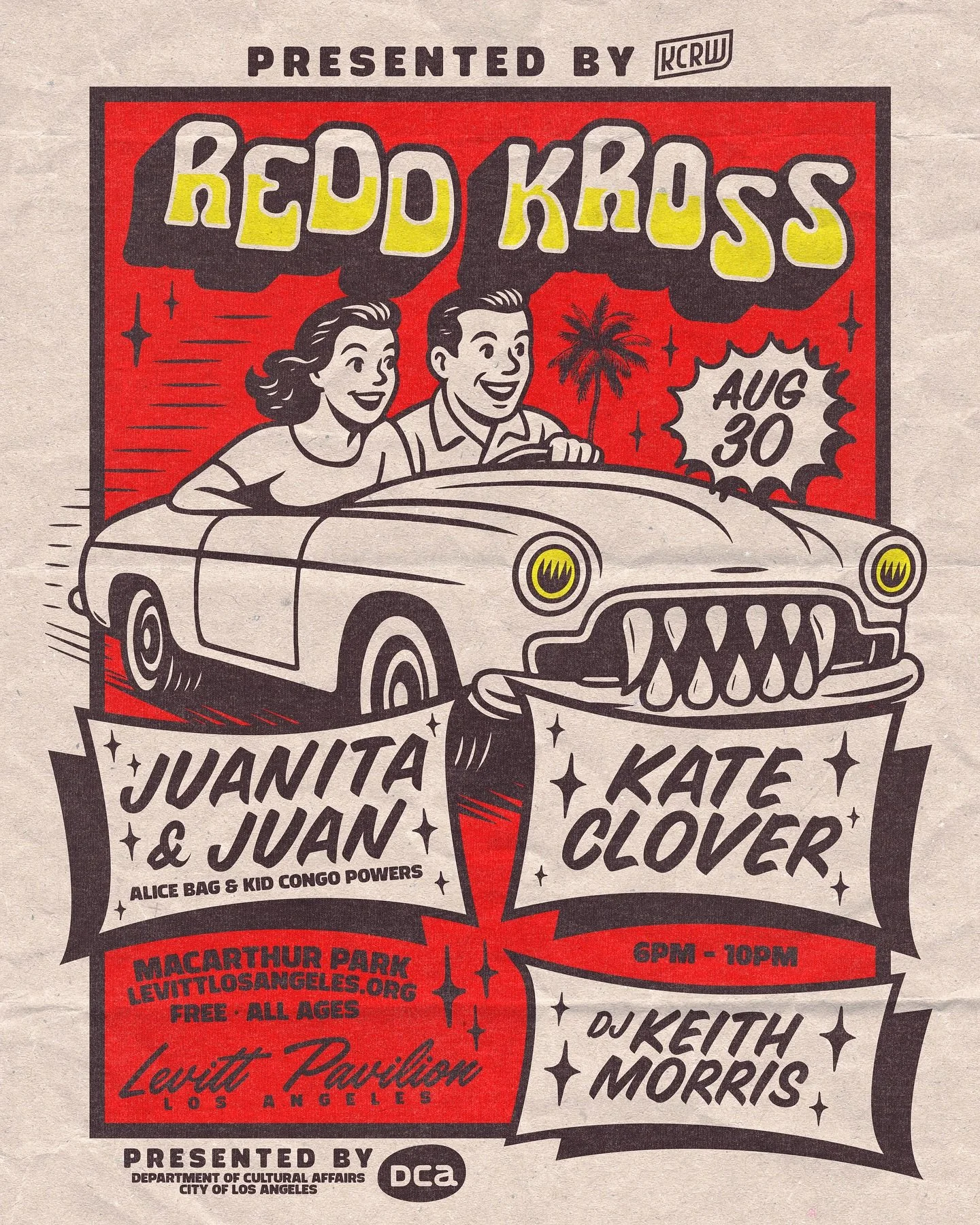 LOS ANGELES, one last dance before summers end? Perfect! Join us Saturday August 30th at @levitt.la! Playing alongside some LA legends @reddkross, Juanita &amp; Juan (@alice_bag and @kidcongopowers) and DJ Keith Morris @doctorkeithmorris. Free entry 