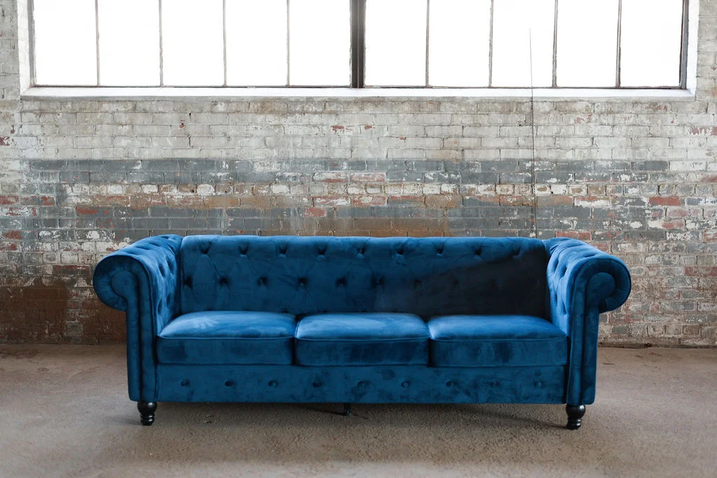 Chester Sofa in Blue Chester Velvet Tuft