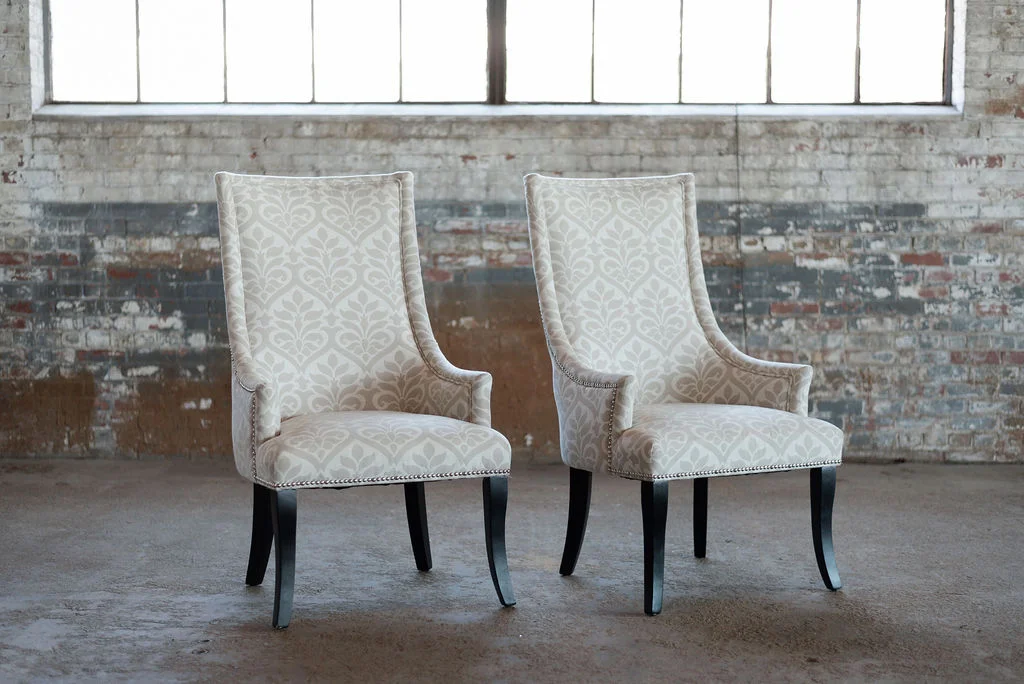 The Victorias - Upholstered Chairs in Ivory Damask