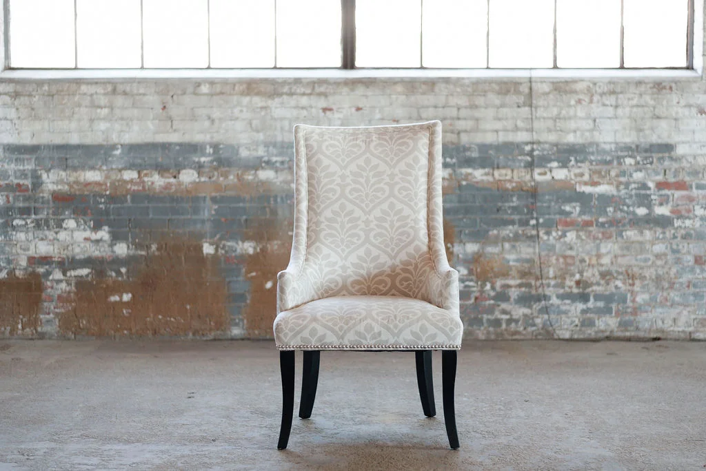 Victoria Chair in Ivory Damask