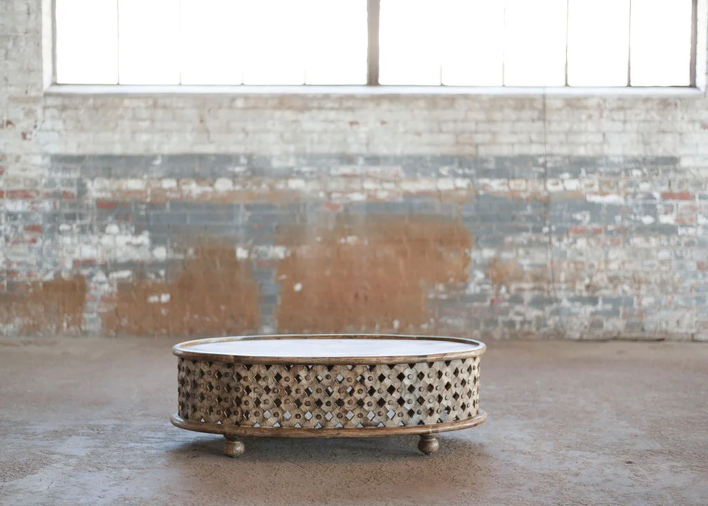 Tribal Coffee Table- Boho Teak Wood