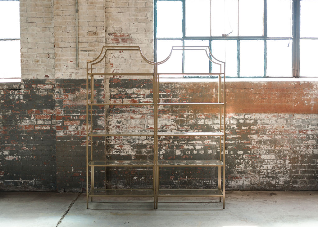 Nola Bar Back Shelf - Double - Gold
