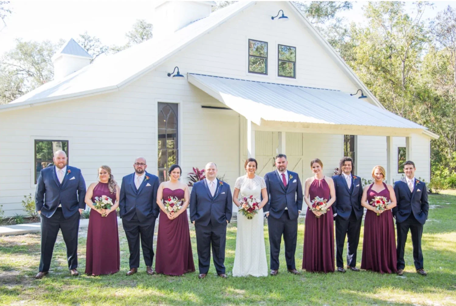 Burgundy &amp; Peach Dreams, Jenny + Kenny's Chandler Oaks Barn Wedding
