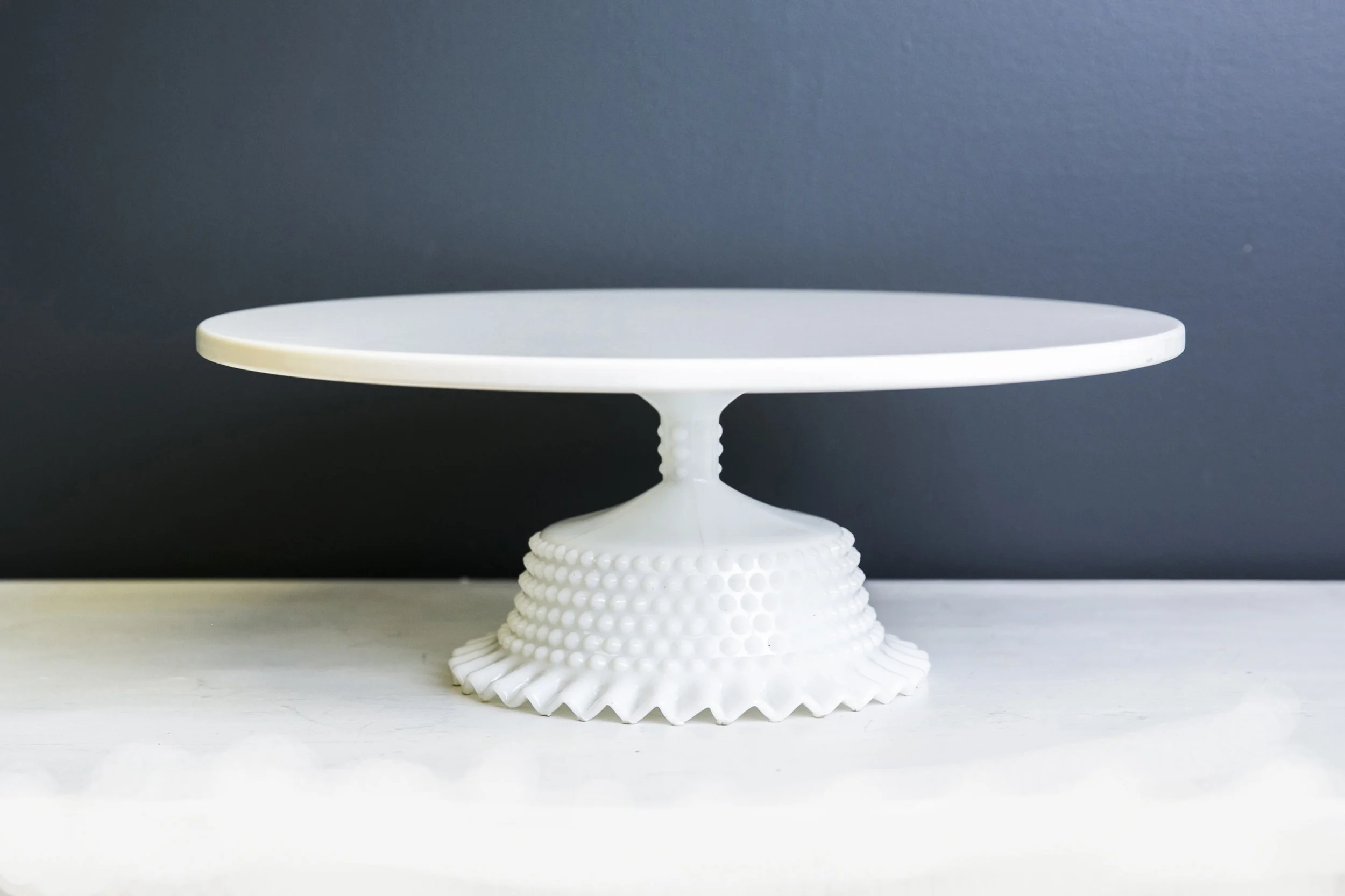 Jane Cake Stand Plate 16 inch - White Milk Glass