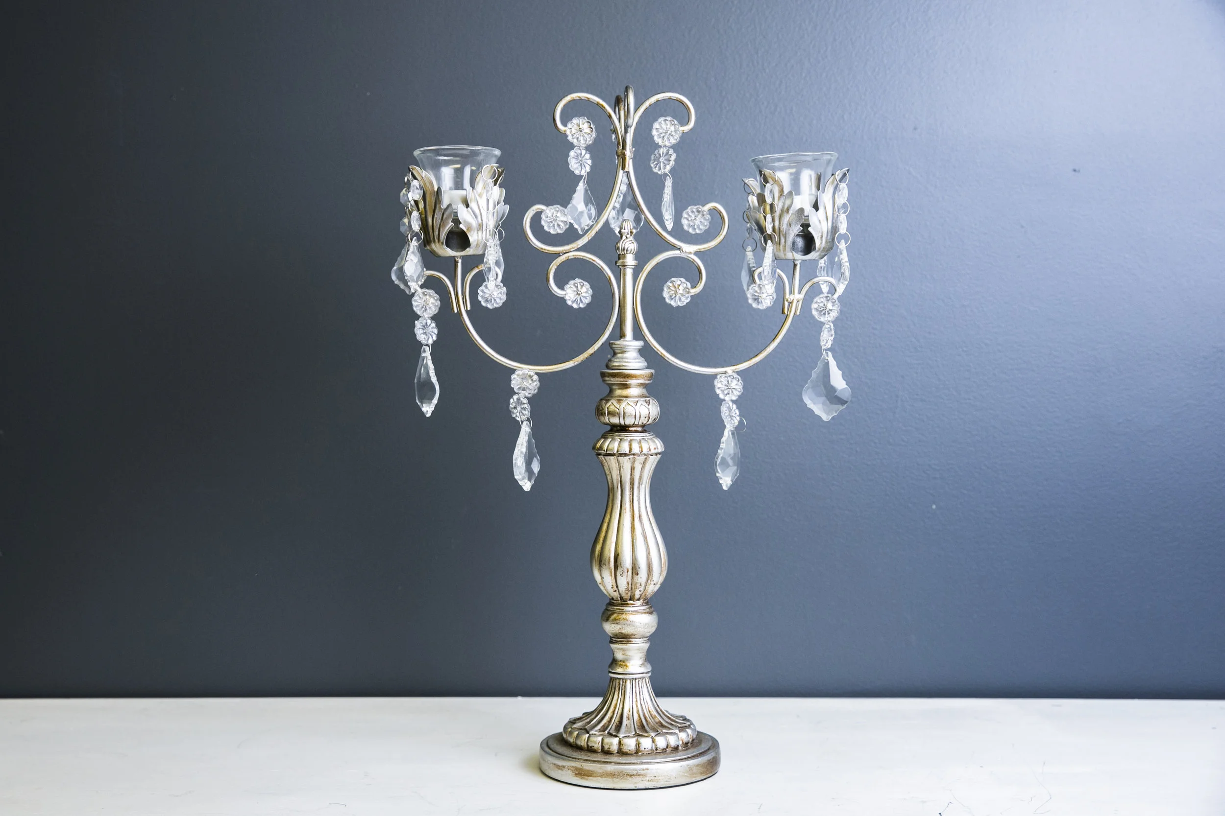 Lorelei 2-arm Candelabra - Silver