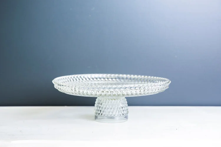 Darcy Cake Plate Stand - Vintage Cut Glass