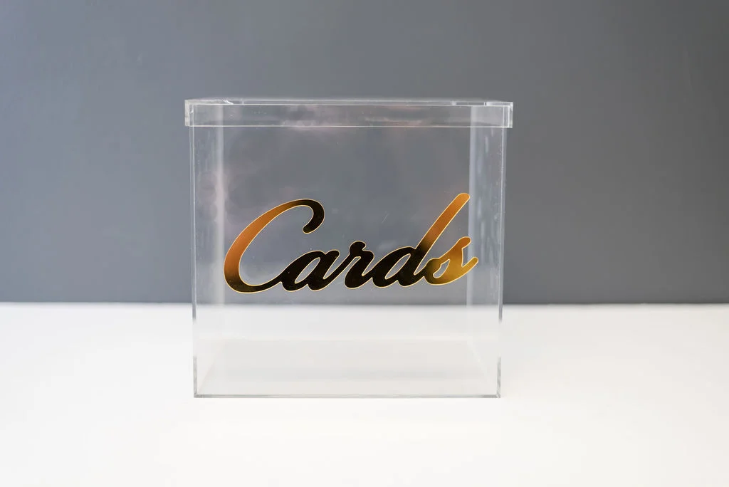 Acrylic Gold Mirrored Card Box