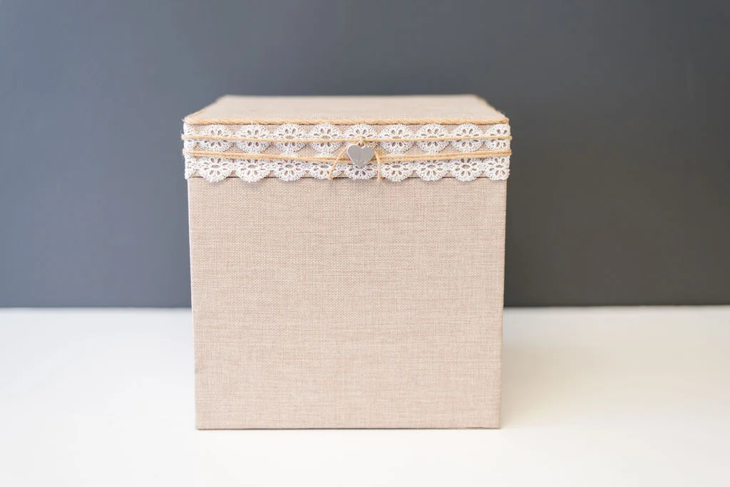 Burlap-style Card Box