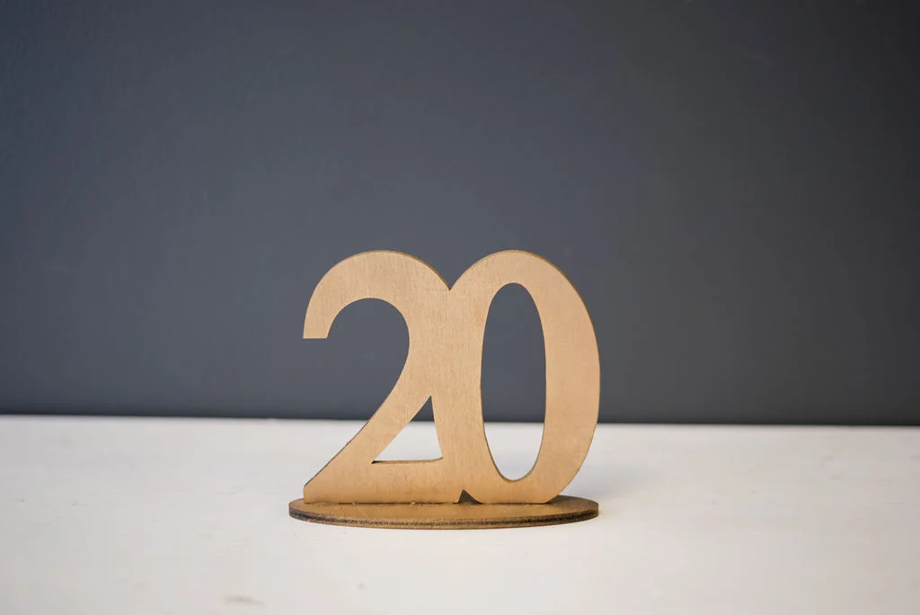 Gold WoodenTable Numbers (#20)