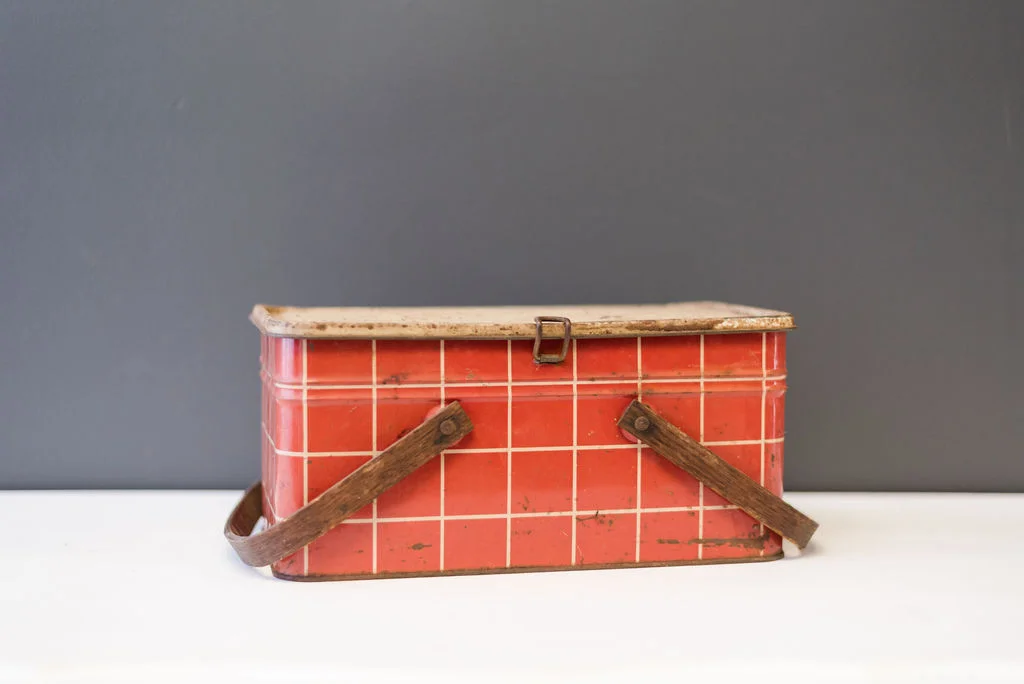 Vintage Tin Picnic Basket