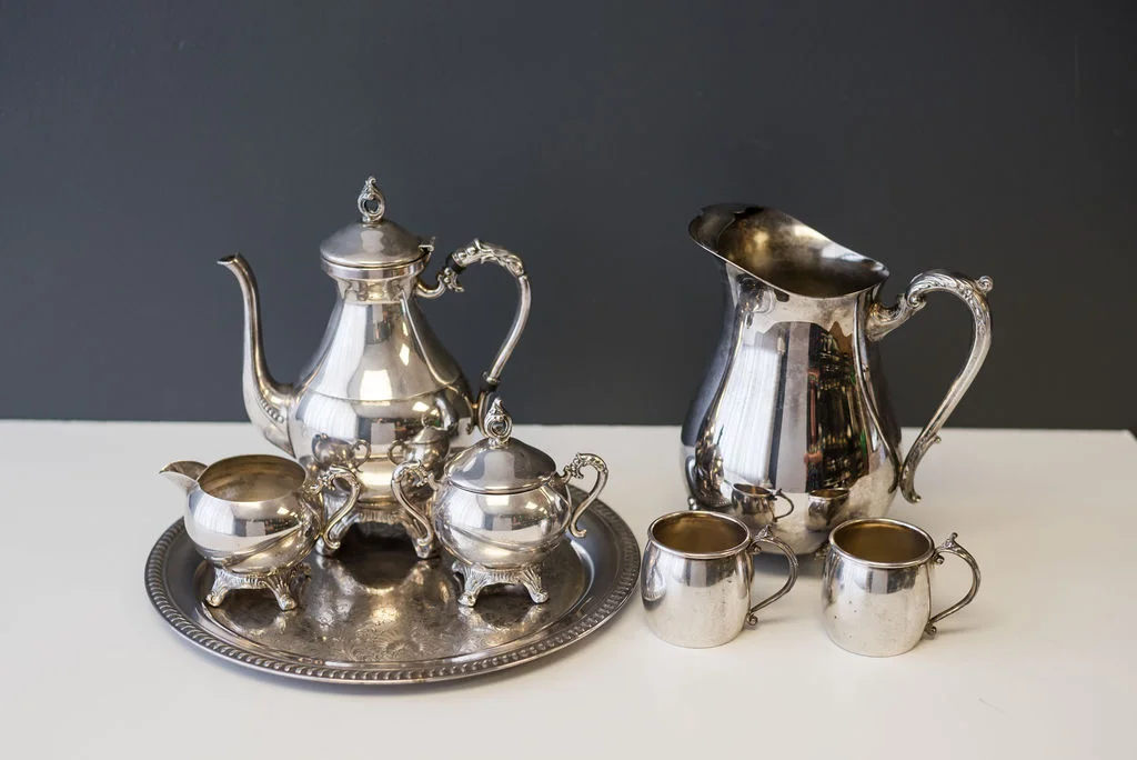 Assorted Silver Tea Sets and mismatched pieces