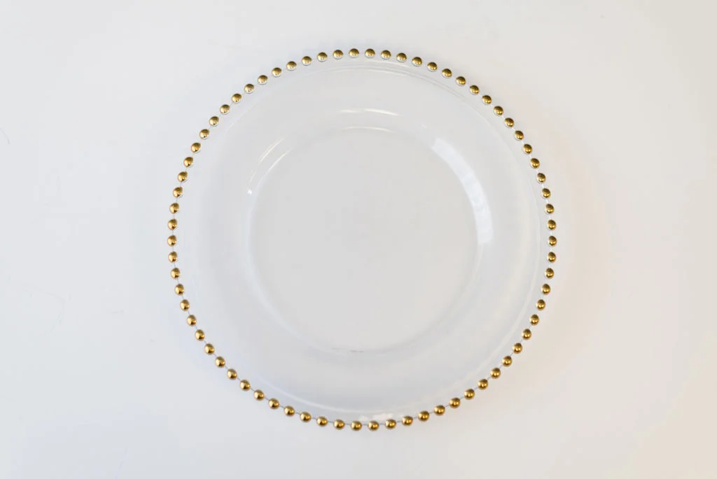 Estelle Gold Beaded Glass Charger