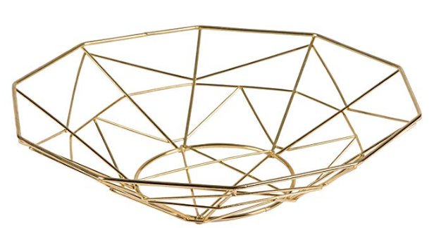 Gold Bread Basket - Geometric - Deco