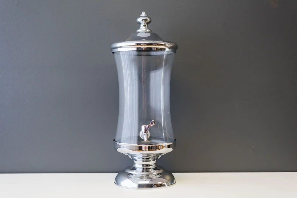 Sterling Silver and Glass Beverage Dispenser