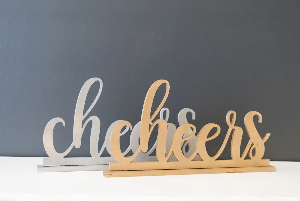 Cheers Table Signs (Silver and Gold)