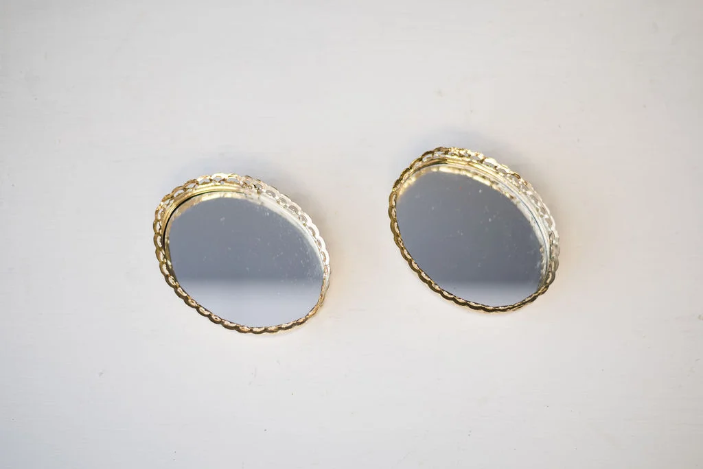 Minnie Round Mirrored Trays (Gold)