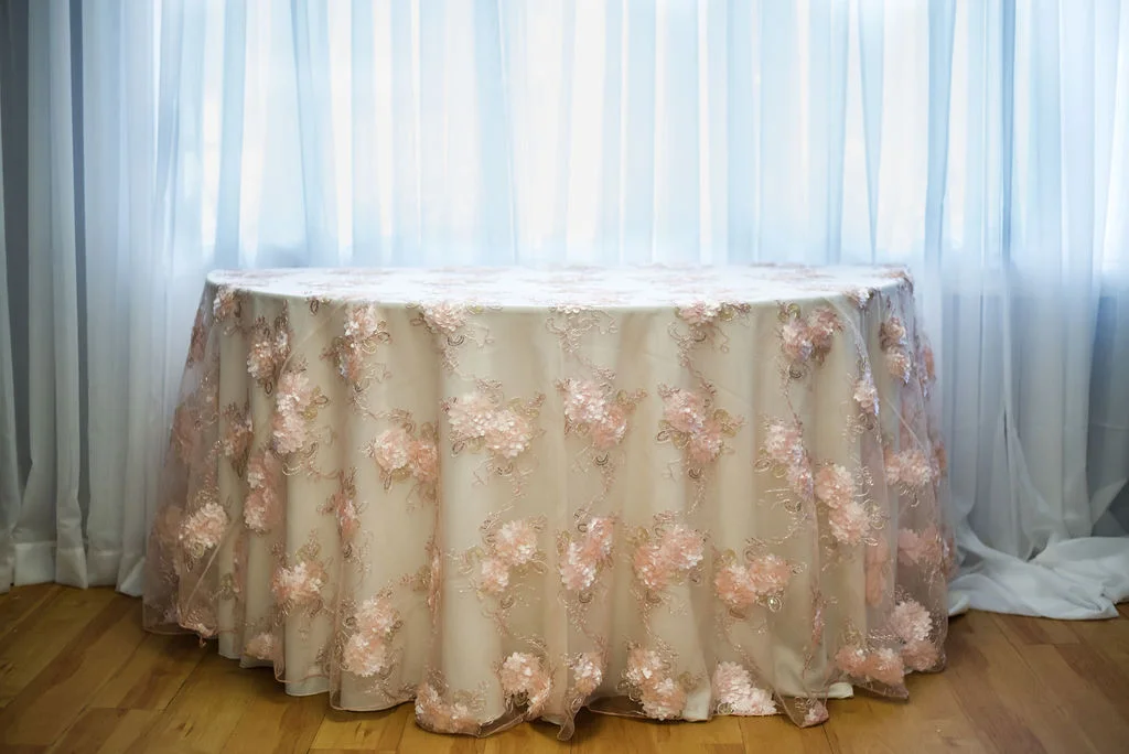 120R Blush Florette Overlay Linen