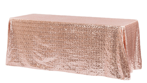 Blush Diamond Glitz Sequin 90x156 Linen