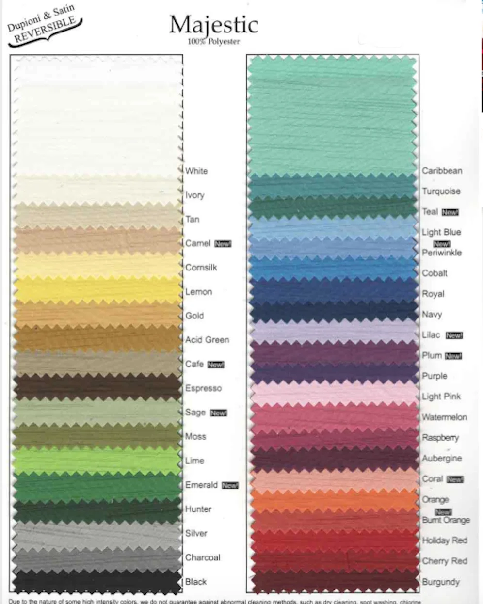 Majestic Linens (108R, 120R, 132R Napkins and Banquets)